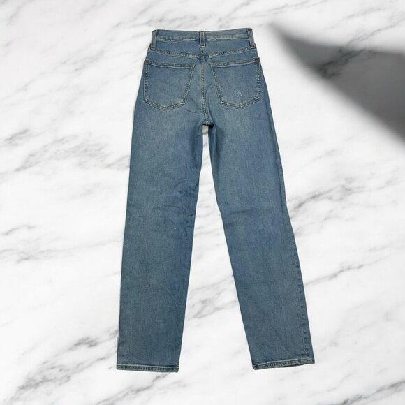 Madewell The Perfect Vintage Straight Jeans Size 25 Waist Danby Knee Rip ND515 - Picture 4 of 9